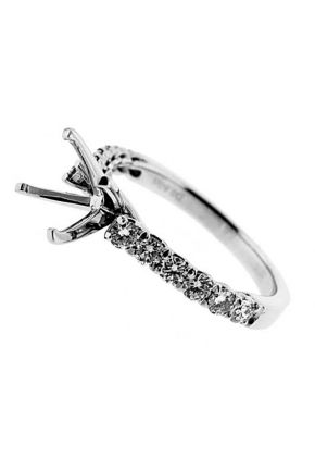 Single Row Prong Set Diamond Engagement Ring Semi Mount