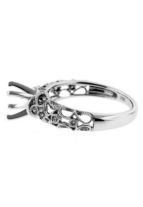 Vintage Lace Miligrain Diamond Engagement Ring Semi Mount