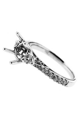 Graduating Sides Filigree Milligrain Sides Diamond Engagement Ring Semi Mount