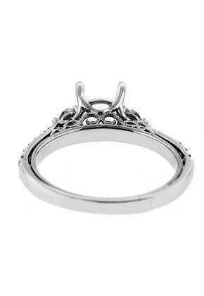 Graduating Sides Filigree Milligrain Sides Diamond Engagement Ring Semi Mount