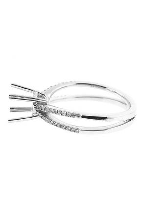 Split Shank Thin Diamond Engagement Ring Semi Mount