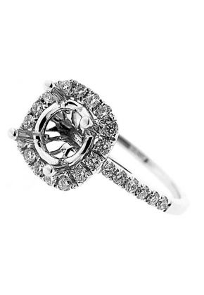 Square Halo Diamond Engagement Ring Semi Mount