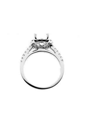 Square Halo Diamond Engagement Ring Semi Mount