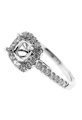 Cushion Halo Diamond Engagement Ring Semi Mount