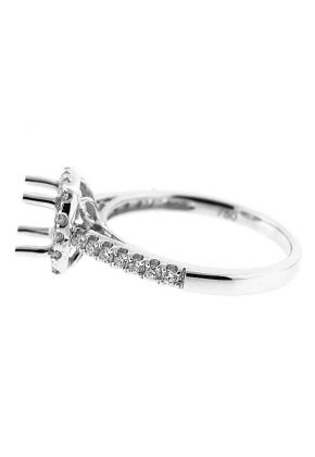 Cushion Halo Diamond Engagement Ring Semi Mount
