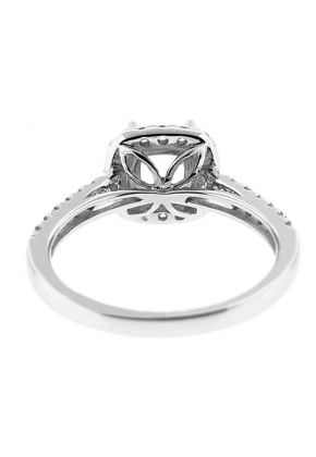 Cushion Halo Diamond Engagement Ring Semi Mount