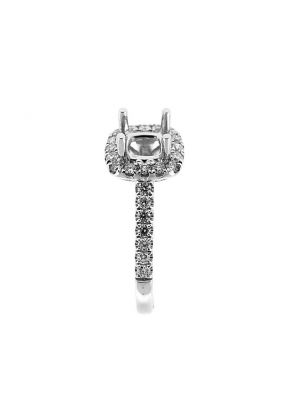 Cushion Halo Diamond Engagement Ring Semi Mount