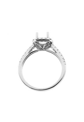 Cushion Halo Diamond Engagement Ring Semi Mount