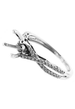 Split Twist Shank Diamond Engagement Ring Semi Mount