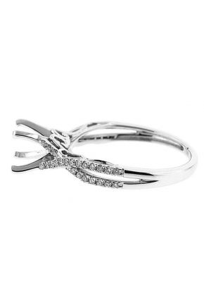 Split Twist Shank Diamond Engagement Ring Semi Mount