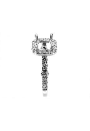 Square Halo Filigree Sides Diamond Engagement Ring Semi Mount
