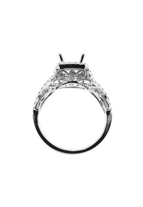 Princess Halo Twist Shank Diamond Engagement Ring Semi Mount