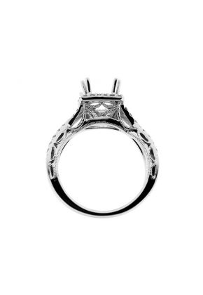 Square Halo Criss Cross Split Shank Diamond Engagement Ring Semi Mount
