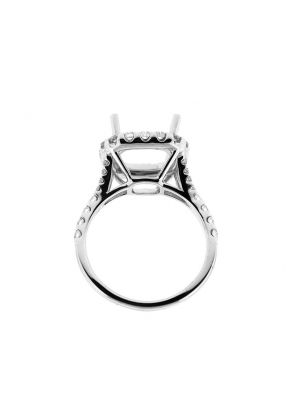 Square Halo Single to Double Split Shank Diamond Engagement Ring Semi Mount