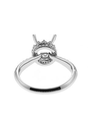 Semi-Mount Knife Edge Engagement Ring with Micro-Pav?? Set Round Diamonds in 18k White Goldc