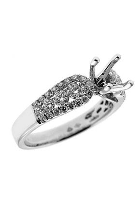 Semi-Mount Engagement Ring with Channel and Micro-Pav?? Set Diamonds in 18k White Gold