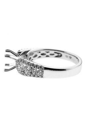 Semi-Mount Engagement Ring with Channel and Micro-Pav?? Set Diamonds in 18k White Gold