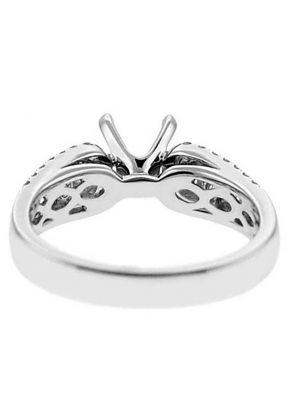 Semi-Mount Engagement Ring with Channel and Micro-Pav?? Set Diamonds in 18k White Gold