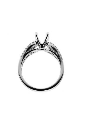 Semi-Mount Engagement Ring with Channel and Micro-Pav?? Set Diamonds in 18k White Gold