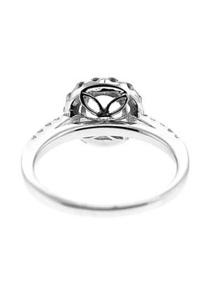 Circle Halo, Diamond Engagement Semi Mount White Gold Ring Setting