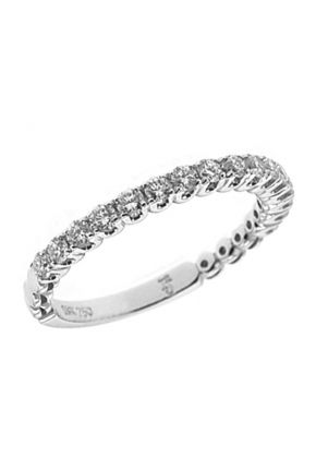 Single Row Prong Set Band with Round Diamonds in 18k White Gold