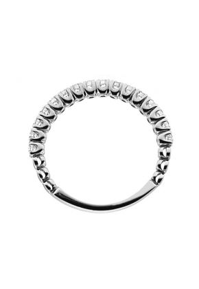 Single Row Prong Set Band with Round Diamonds in 18k White Gold