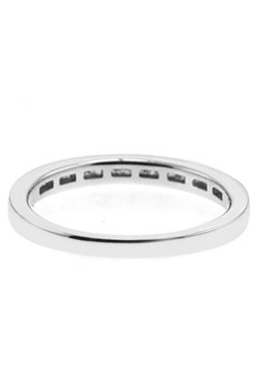 Channel Set Single Row Band with Princess Cut Diamonds in 18k White Gold