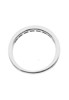 Channel Set Single Row Band with Princess Cut Diamonds in 18k White Gold