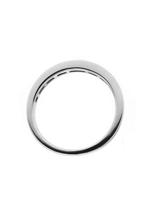 Channel Set Single Row Band with Princess Cut Diamonds in 18k White Gold