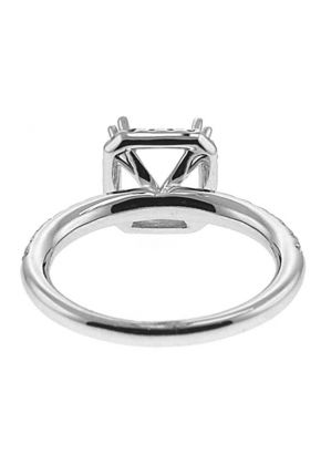 Octagon Halo, Thin Shank, Diamond Engagement Semi Mount White Gold Ring Setting