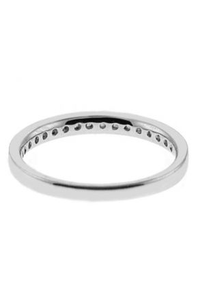 Vintage Inspired Combination Set Band with Beaded Milgrain and Bezel and Channel Set Diamonds in 18k White Gold