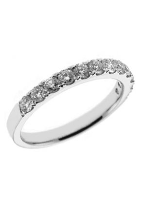 Single Row Band with Micro-Prong Set Round Diamonds in 18k White Gold