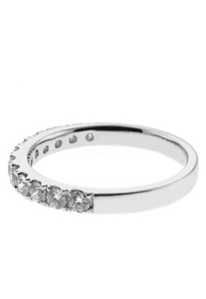 Single Row Band with Micro-Prong Set Round Diamonds in 18k White Gold