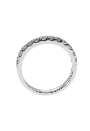 Single Row Band with Micro-Prong Set Round Diamonds in 18k White Gold