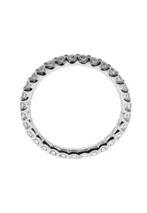 Eternity Band with Prong Set Round Diamonds in 18k White Gold