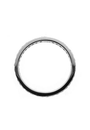 Eternity Band with Round Diamonds Bordered by Beaded Milgrain in 18k White Gold