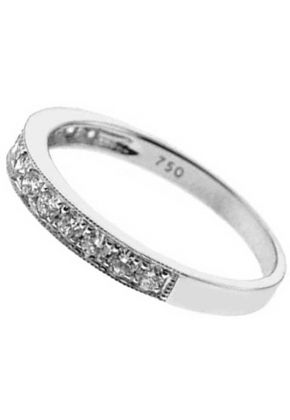 Single Row Micro-Prong Set Band with Round Diamonds in 18k White Gold