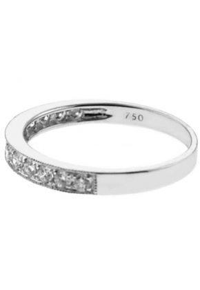 Single Row Micro-Prong Set Band with Round Diamonds in 18k White Gold