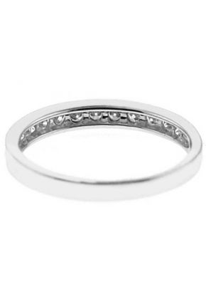 Single Row Micro-Prong Set Band with Round Diamonds in 18k White Gold