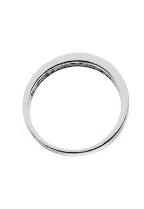 Single Row Micro-Prong Set Band with Round Diamonds in 18k White Gold