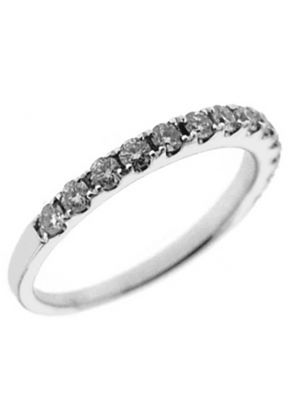Single Row Micro-Prong Set Band with Round Diamonds in 18k White Gold