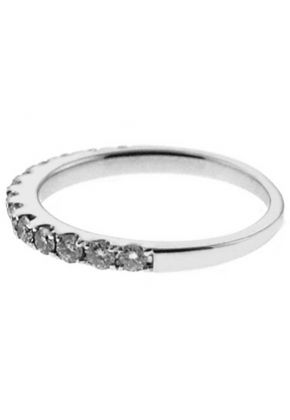 Single Row Micro-Prong Set Band with Round Diamonds in 18k White Gold