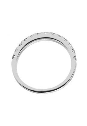 Single Row Micro-Prong Set Band with Round Diamonds in 18k White Gold