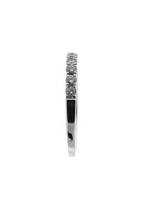 Single Row Micro-Prong Set Band with Round Diamonds in 18k White Gold