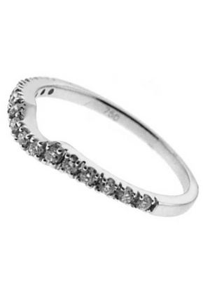 U Curved Band with Round DIamonds Set in 18k White Gold