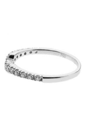 U Curved Band with Round DIamonds Set in 18k White Gold