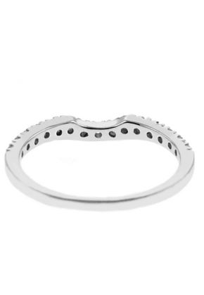 U Curved Band with Round DIamonds Set in 18k White Gold
