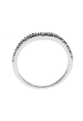 U Curved Band with Round DIamonds Set in 18k White Gold