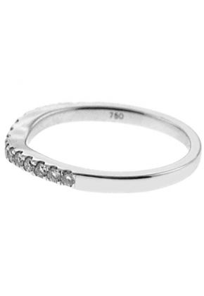 V Curve Micro-Prong Set Band with Round Diamonds in 18k White Gold
