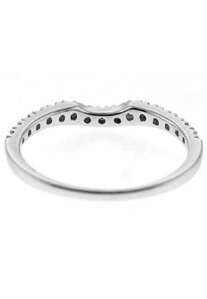 U Curved Band with Round Diamonds Set in 18k White Gold